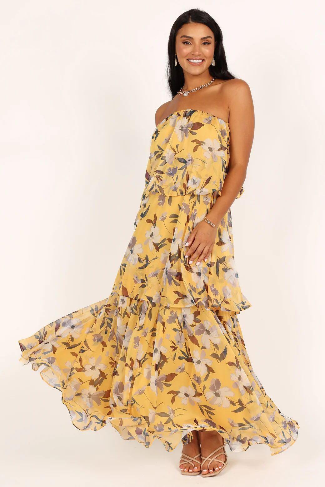 Elsie Layered Strapless Maxi Dress | Multicolor | Beach | Chiffon - ZyraLux Kleding en accessoires