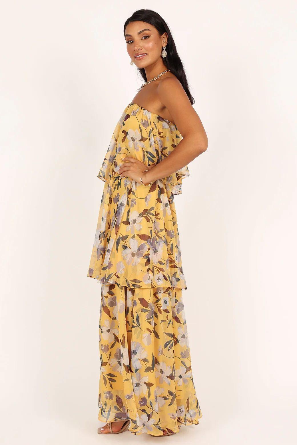 Elsie Layered Strapless Maxi Dress | Multicolor | Beach | Chiffon - ZyraLux Kleding en accessoires