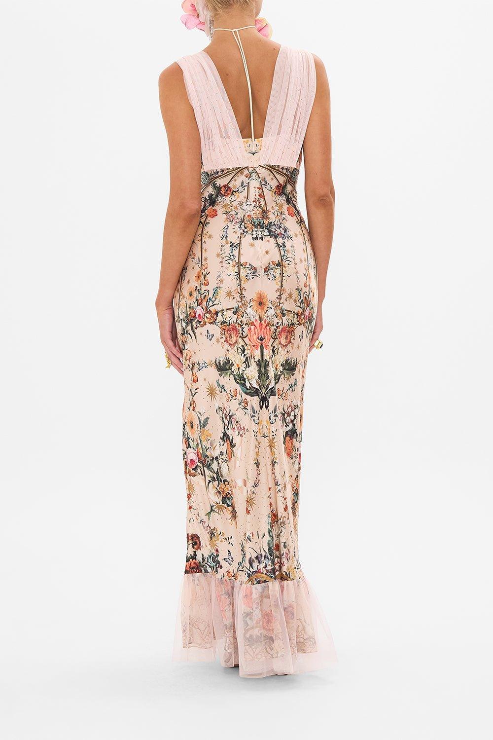 Floral Fantasy Mesh Maxi Dress | Color Mix | Evening | Silk and Mesh - ZyraLux Kleding en accessoires