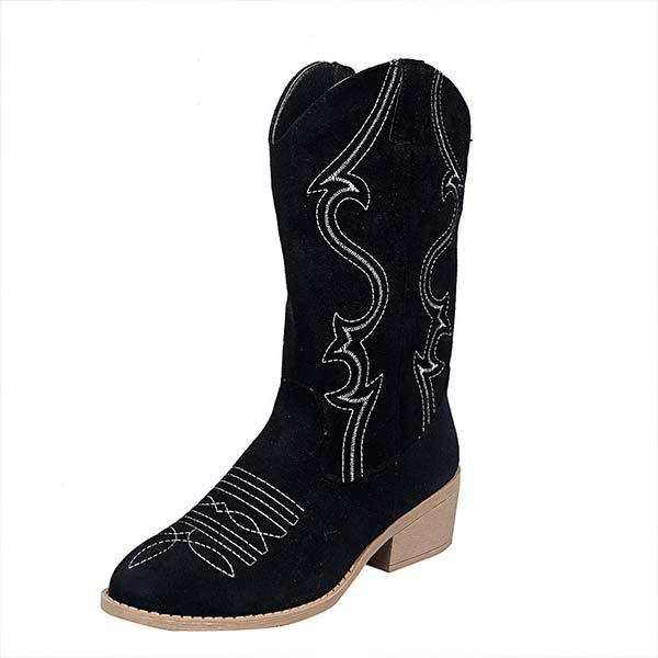 Dames Chunky Mid Heel Cowboylaarzen 93001281C 