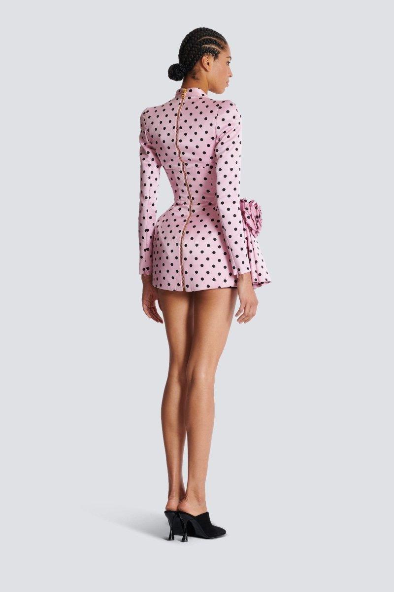 Polka Dots Sweetheart Mini Dress | Pink | Party | Satin - ZyraLux Kleding en accessoires