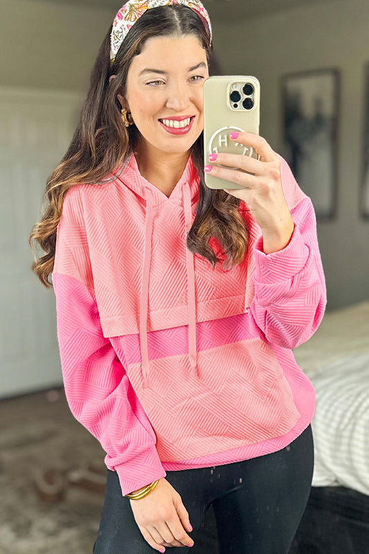 Femmy | Chique roze hoodie met textuur