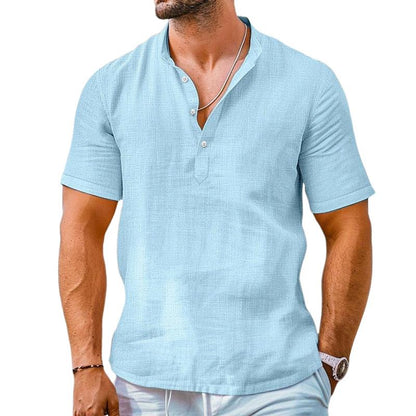 Ronin | Henley kraag korte mouw casual overhemd