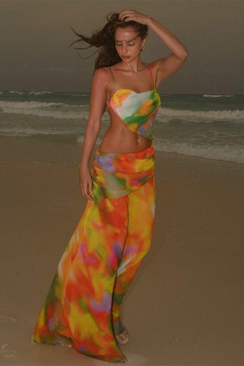 Sunset Dream Maxi-jurk | Kleurenmix | Avond | Zijde