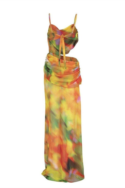 Sunset Dream Maxi-jurk | Kleurenmix | Avond | Zijde