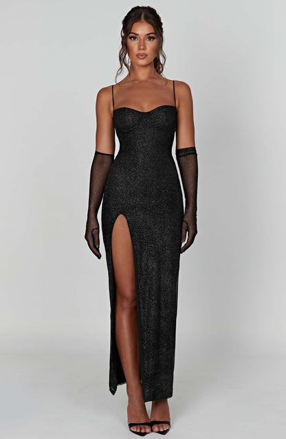 Trixie Maxi-jurk - Zwart Sparkle